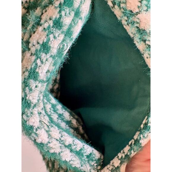 Anthropologie Jacket in Green Cream Silver Soft Fabric - Femme Swing - Like New! - Picture 11 of 15